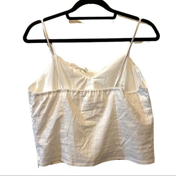 LEITH Tie Front Linen Blend Cami tank White NWOT Size Large - Picture 6 of 7